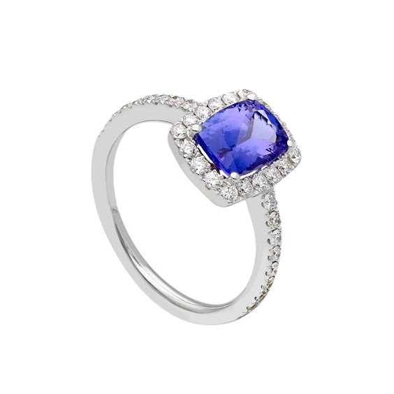 Anello Gioielleria Dossena  Donna in Oro bianco Tanzanite 1.55 Ct ANOR-249-253 - ANOR-249-253